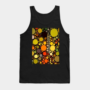 1980s  retro autumn brown green orange geometric polka dots Tank Top